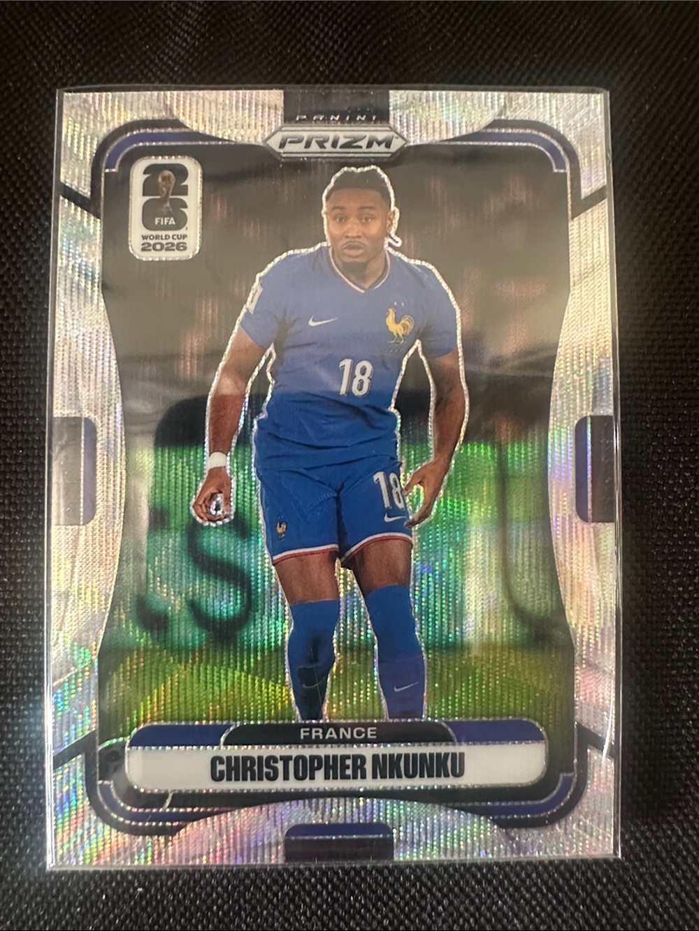 Panini Prizm Christopher Nkunku France Navy and White Card